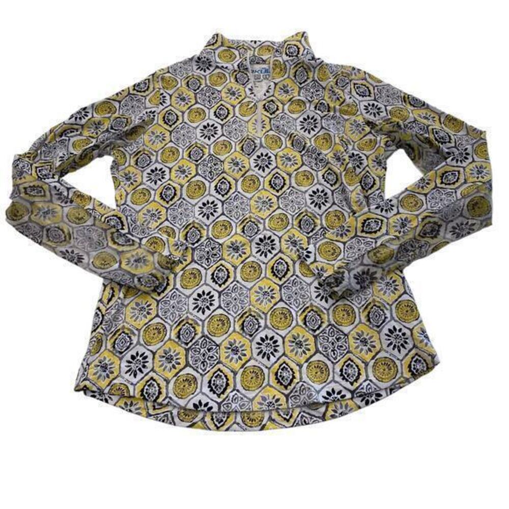 IBKUL‎ Sun Protective UPF 50+ Icefil Cooling Tech Terra Print Long Sleeve Top